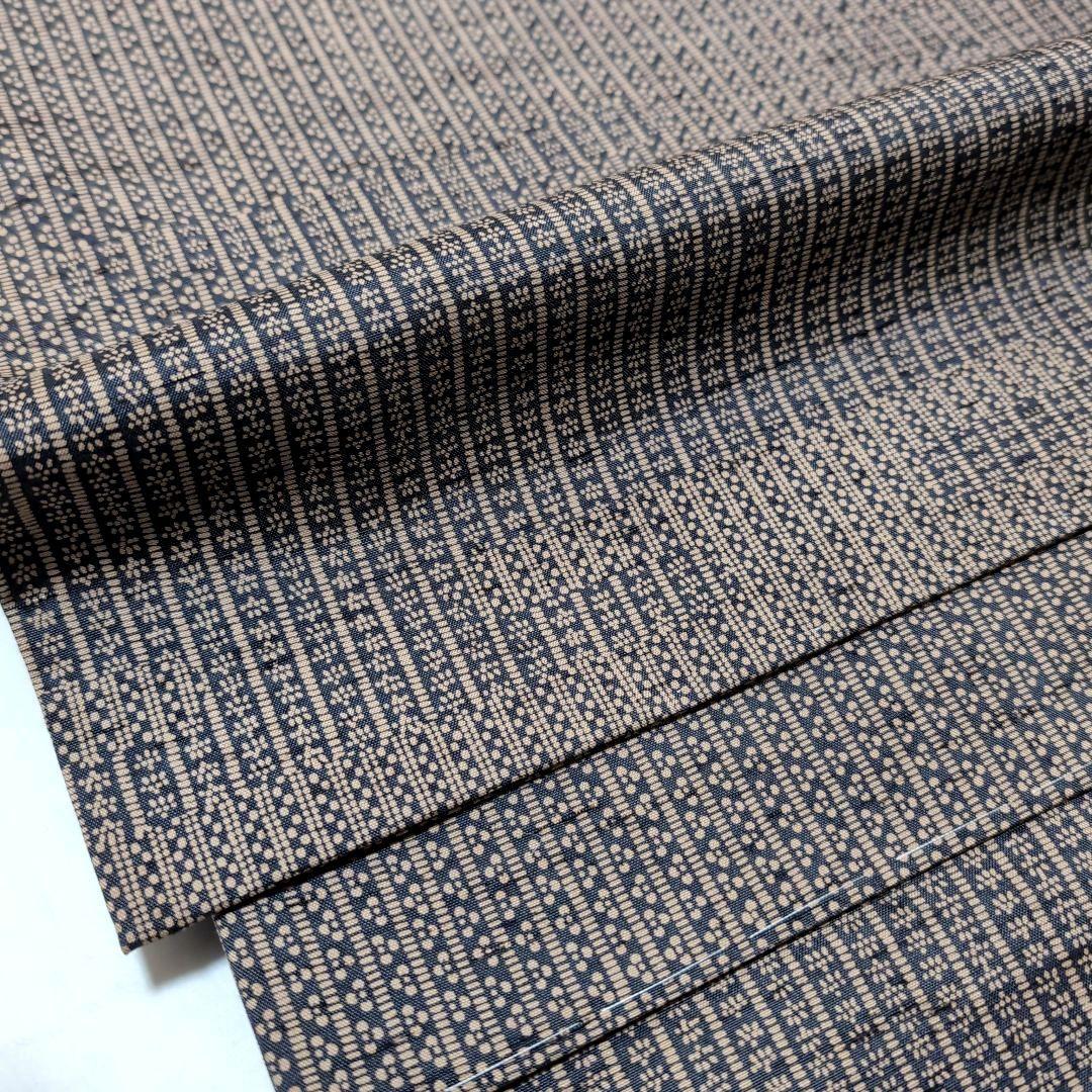 新品 未使用 正絹 袷 本場 ぜんまい紬 江戸小紋 トールサイズ 薄茶