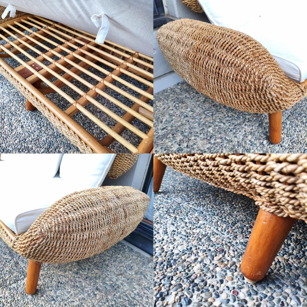 ラタン ２人掛けソファ バリ風リゾートデザイン 籐家具 ヴィンテージ