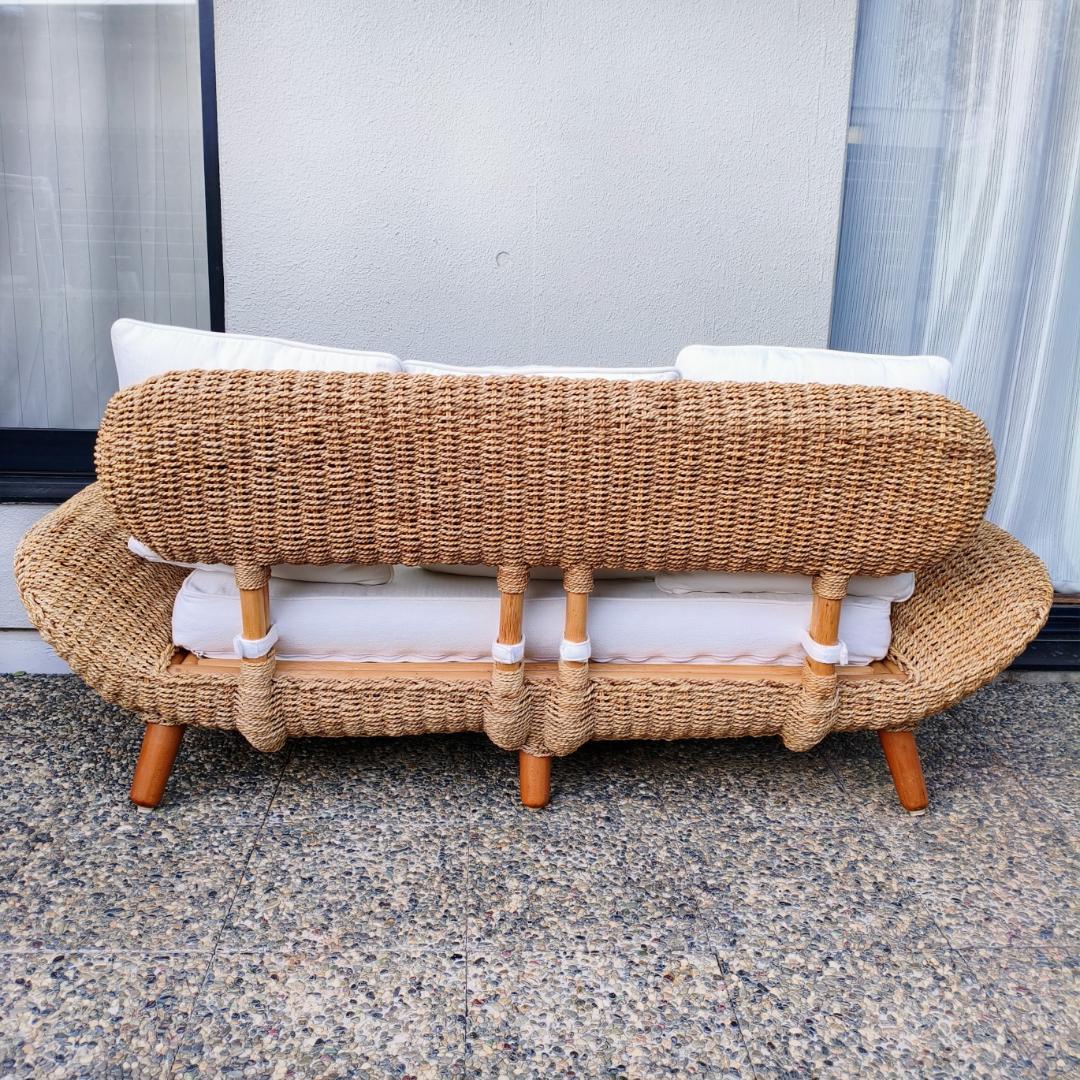 ラタン ２人掛けソファ バリ風リゾートデザイン 籐家具 ヴィンテージ