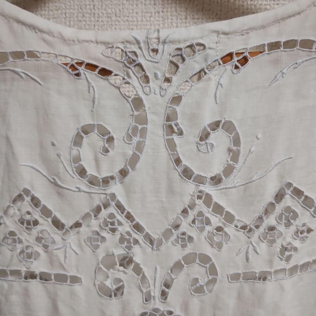 ✽3連休に向けての大特価✽　フランスアンティーク　カットワークリネンのチュニック