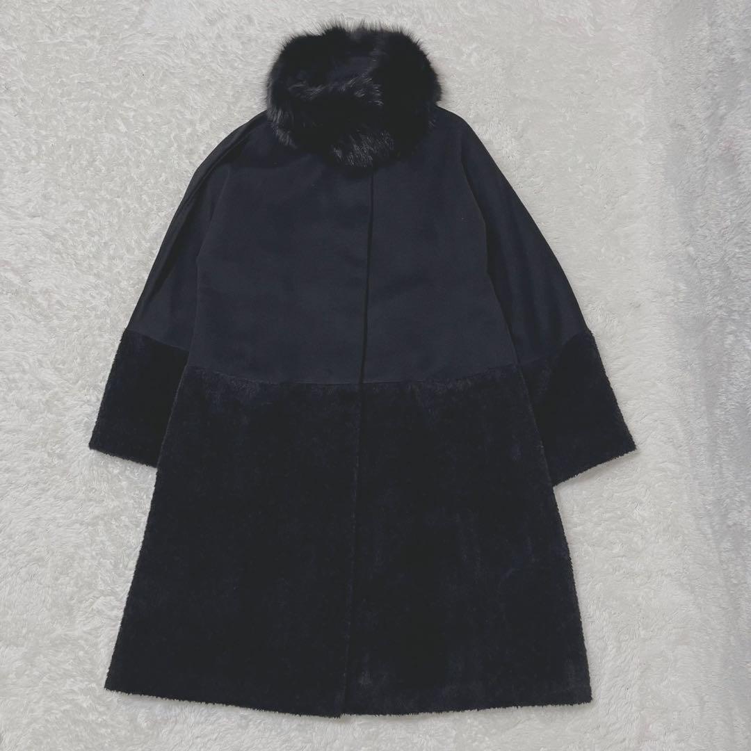 Max Mara Studio アルパカ混 フォックスファー コート マキシ丈