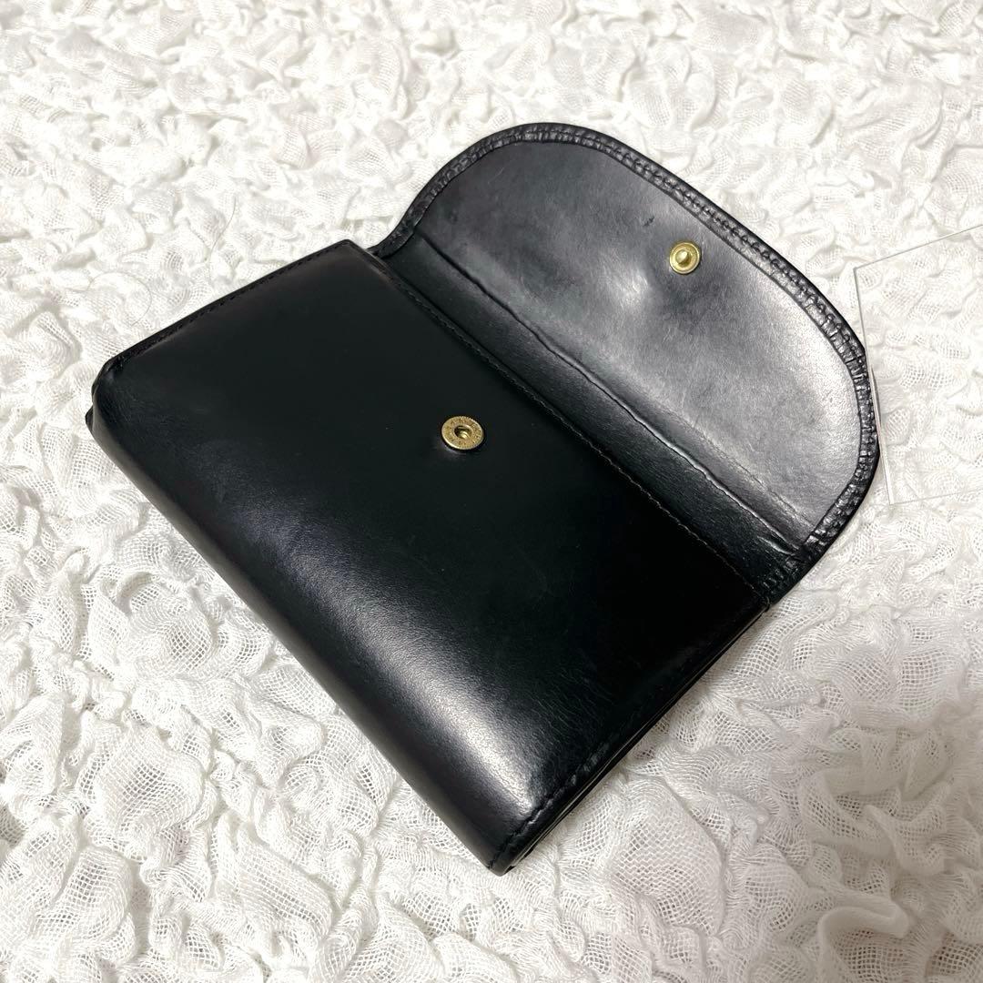 廃盤品 ホワイトハウスコックス 3折り財布 黒 ブライドルレザー 手入れ済み