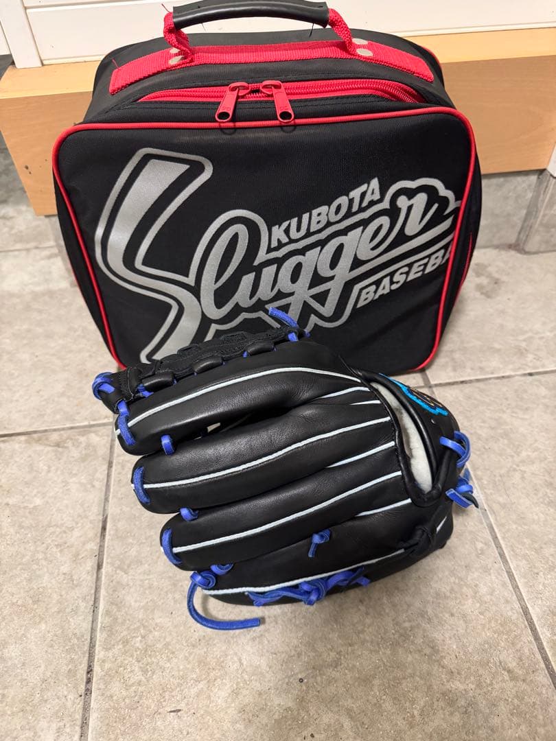 久保田スラッガー軟式グローブ 黒/青