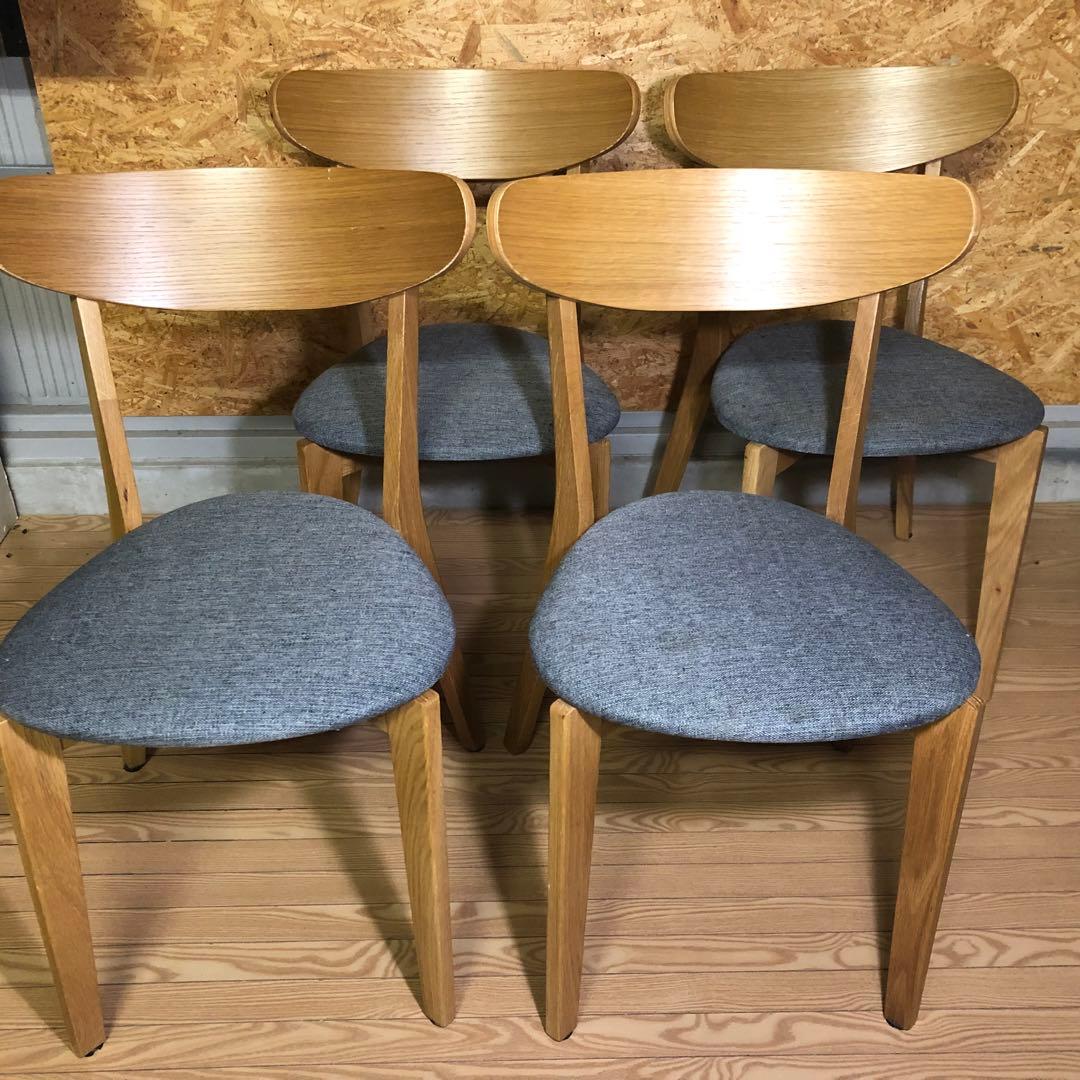 カリガリス風チェア×4脚　北欧風　ナチュラル
