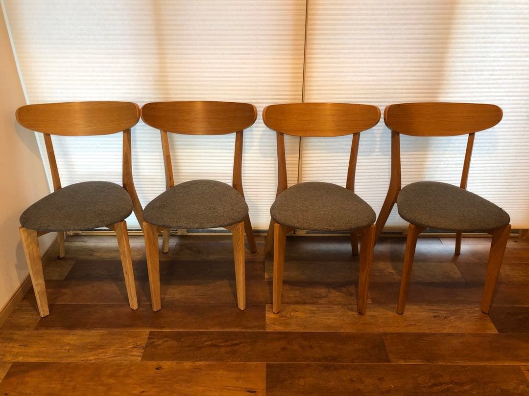 カリガリス風チェア×4脚　北欧風　ナチュラル