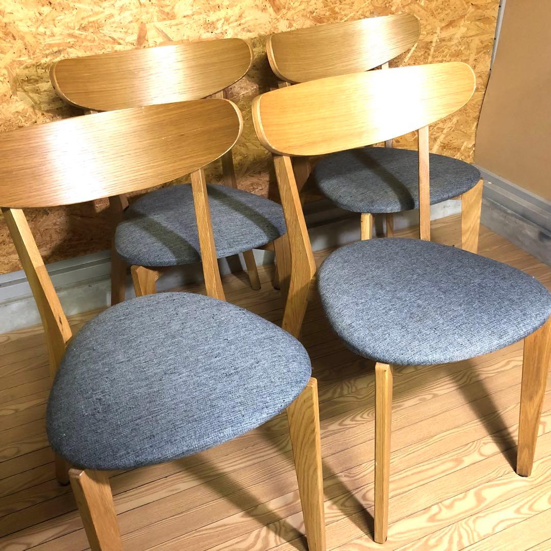 カリガリス風チェア×4脚　北欧風　ナチュラル