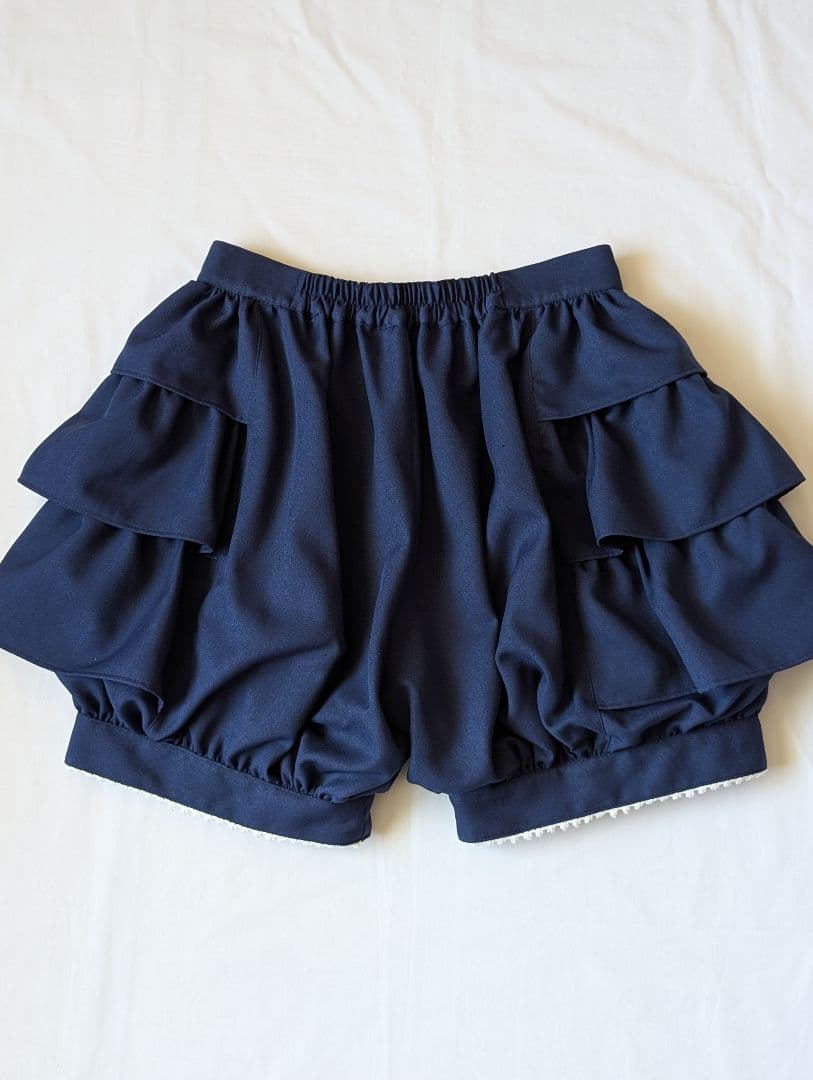 サイドフリルショートパンツ ネイビー