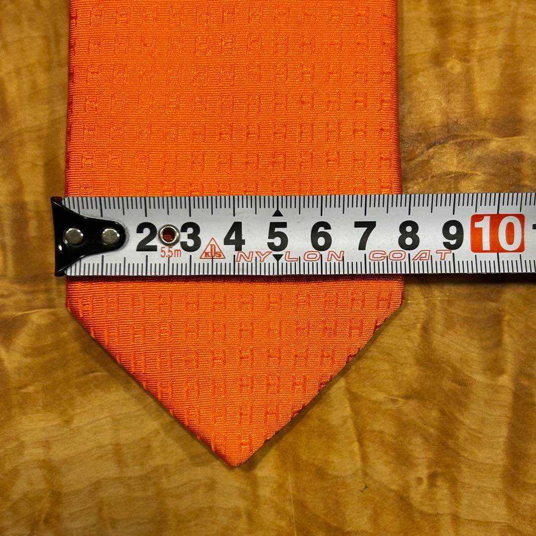 HERMES オレンジ シルク ネクタイ