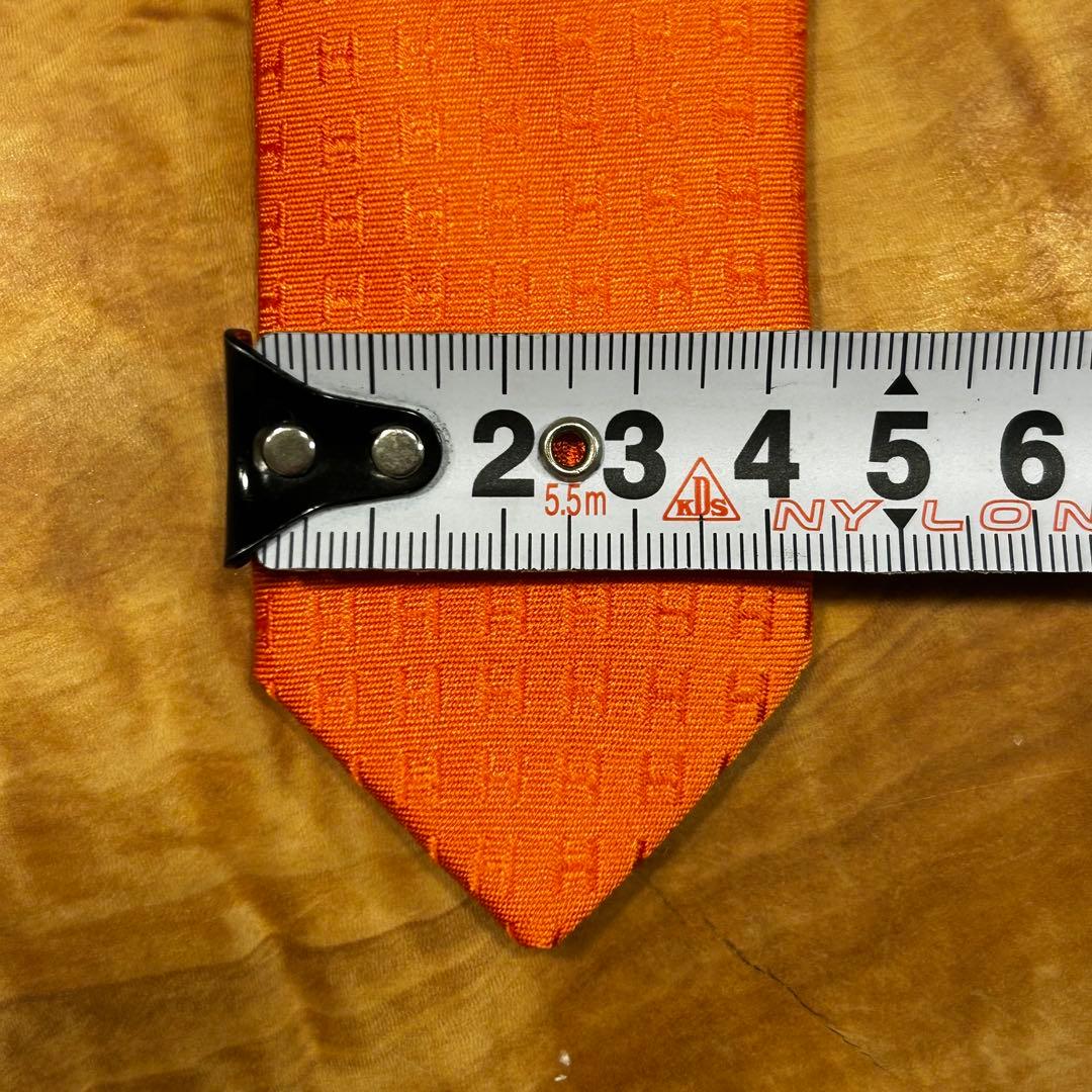 HERMES オレンジ シルク ネクタイ