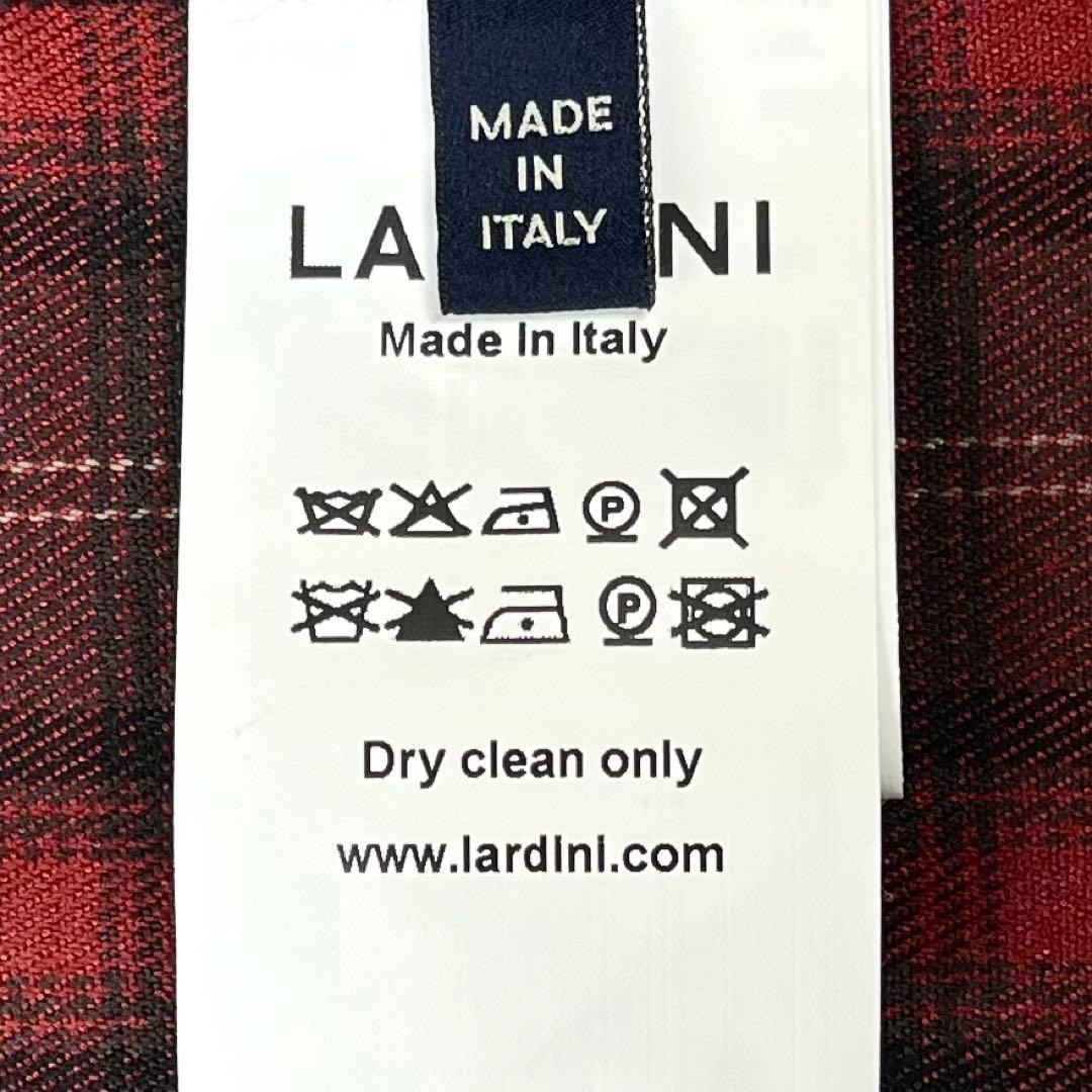 未使用品 LARDINI 三者混 タータンチェック アンコンジャケット M