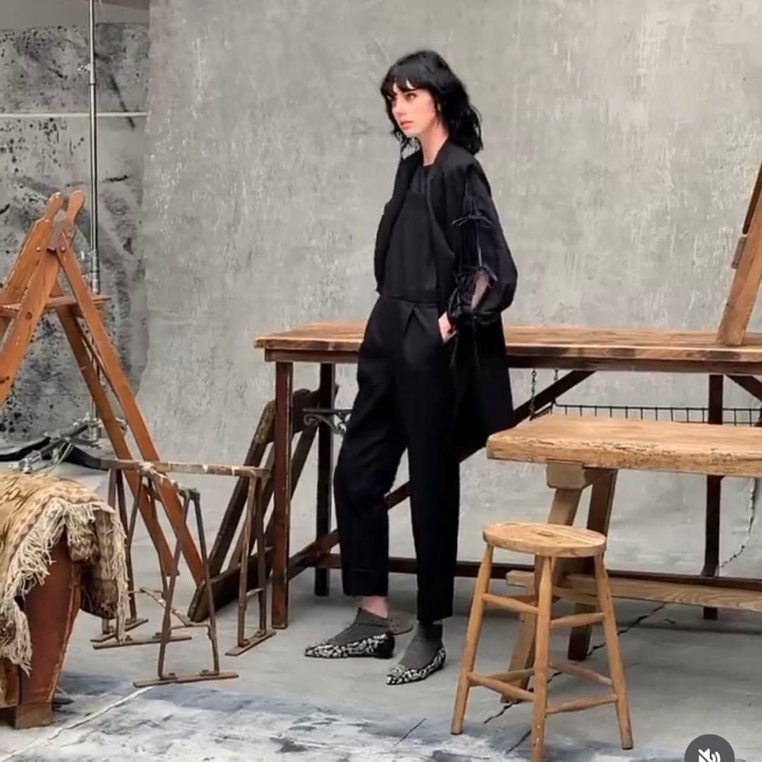 Drawer（ドゥロワー）ウールツイルサロペット　36 ブラック　美品 aw黒