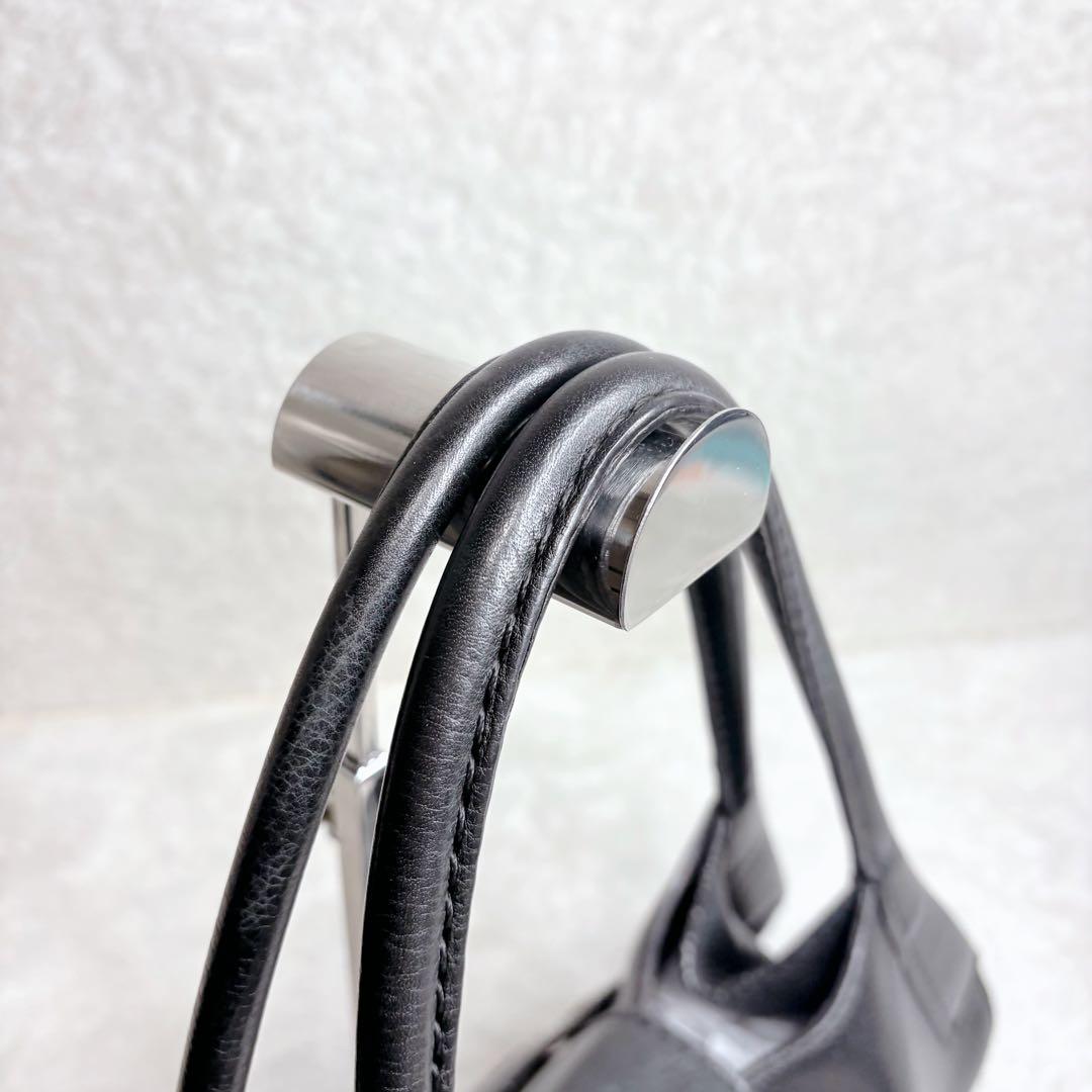 TOD’S レザー ハンドバッグ 黒 y2k トッズ　シボ革　レザー　ショルダー