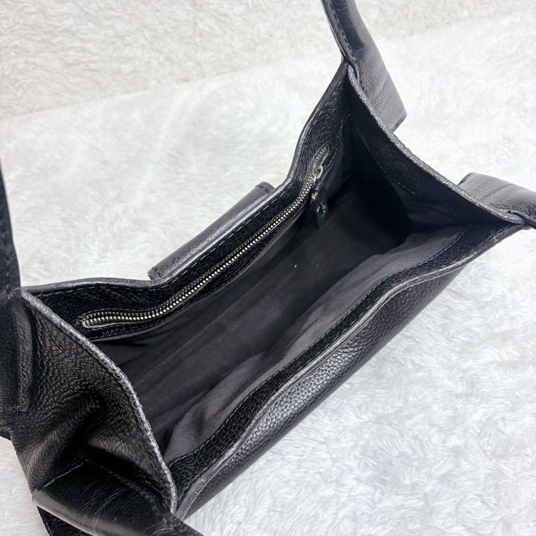 TOD’S レザー ハンドバッグ 黒 y2k トッズ　シボ革　レザー　ショルダー