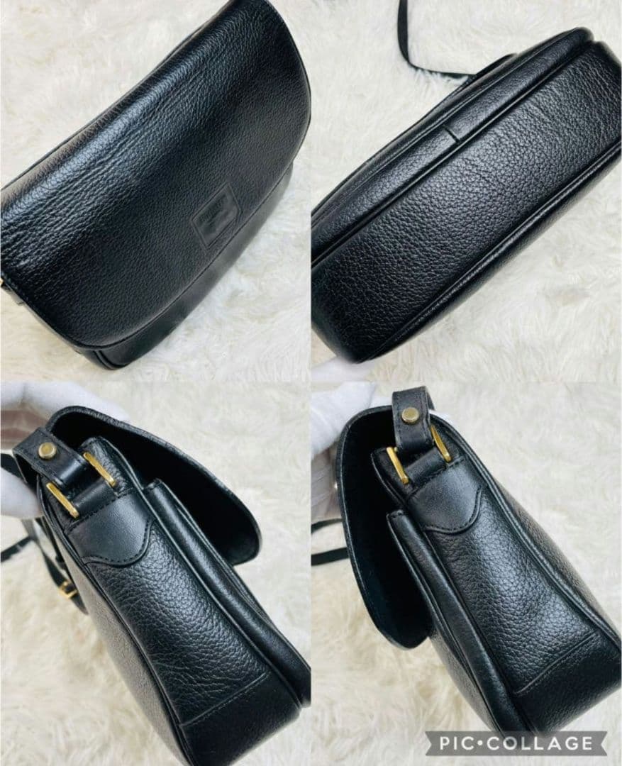 【良品】 Burberry ショルダーバッグ ノバチェック ブラック　レザー