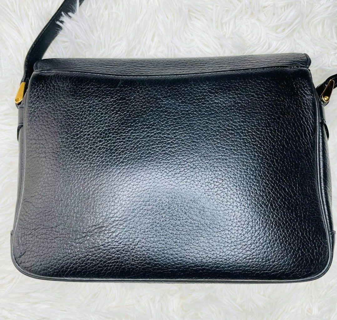 【良品】 Burberry ショルダーバッグ ノバチェック ブラック　レザー