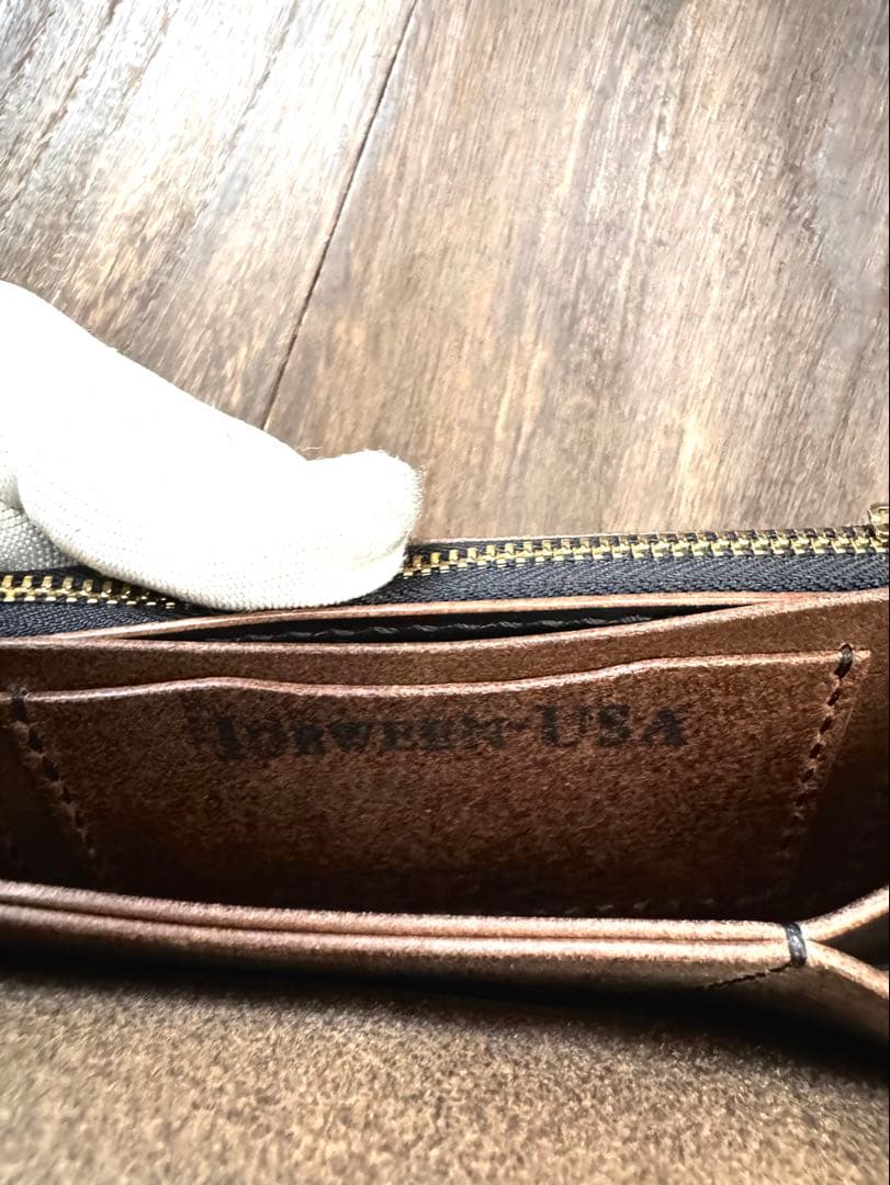 ☆(Horweenクロムエクセル)♯茶芯ブラック　トラッカーウォレット