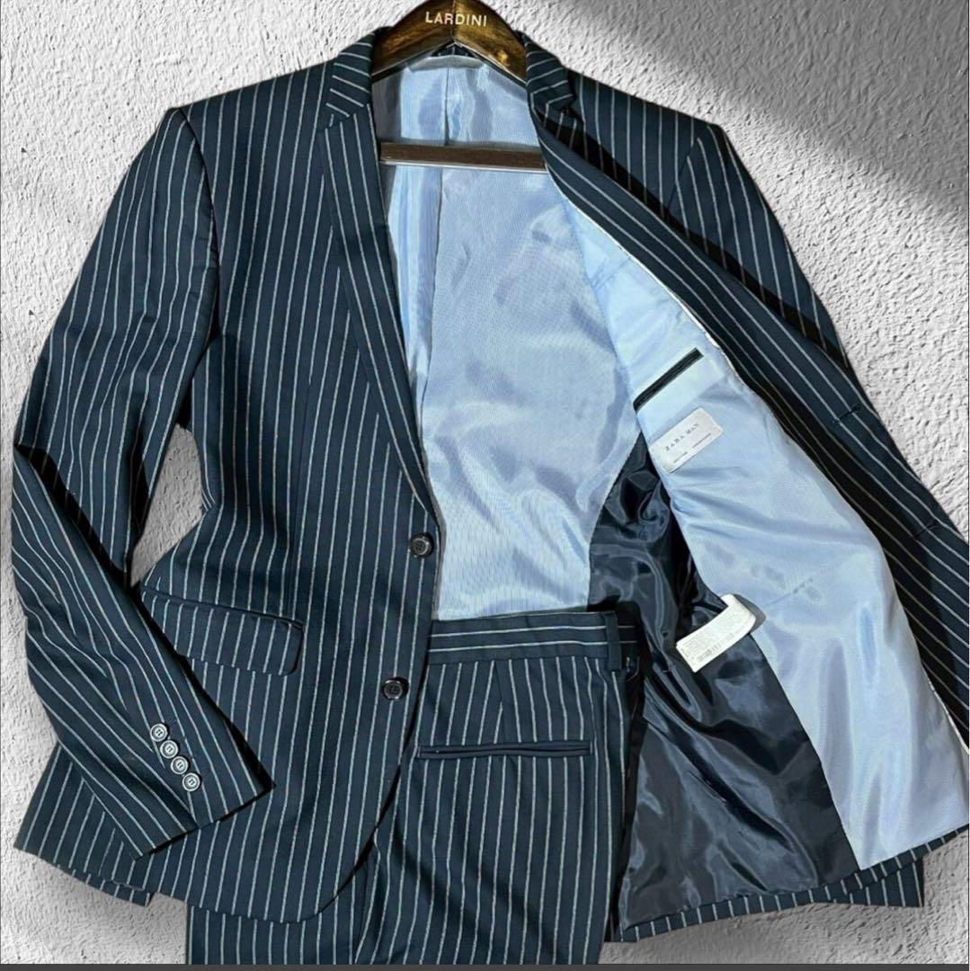 ZARA ネイビー ストライプ スーツセット