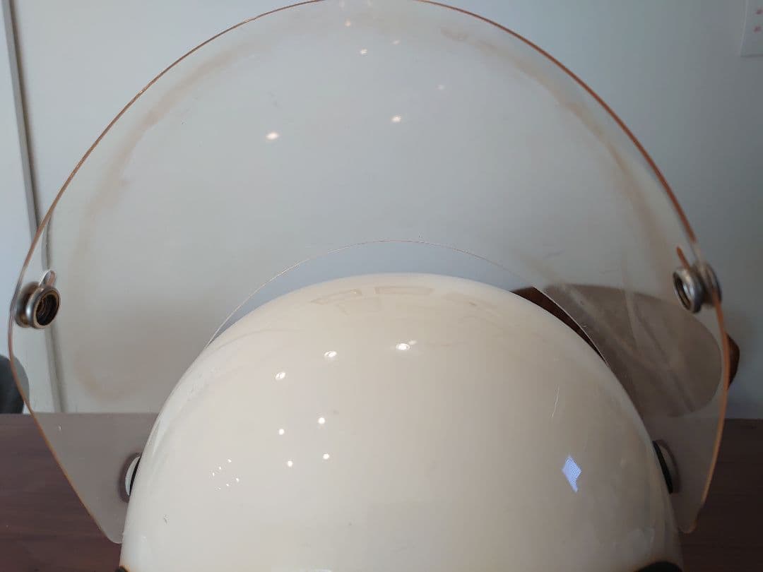 値下げ中　フルフェイスヘルメット アイボリー　族ヘル　旧車會　飯岡工業製