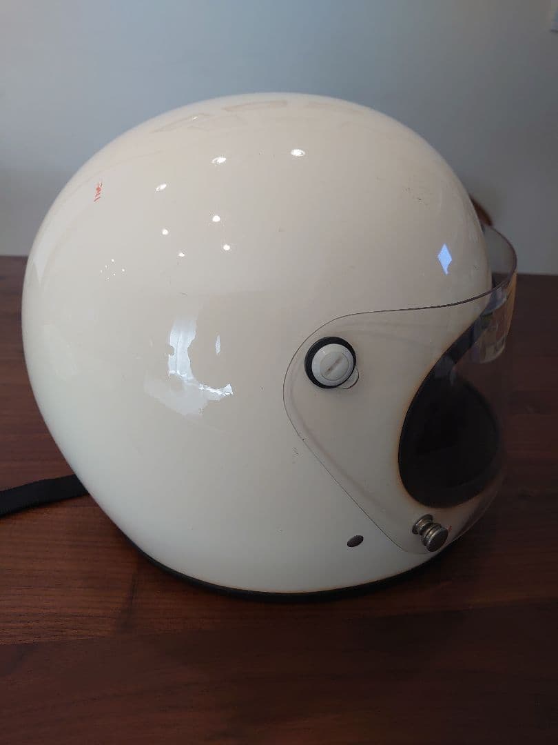値下げ中　フルフェイスヘルメット アイボリー　族ヘル　旧車會　飯岡工業製