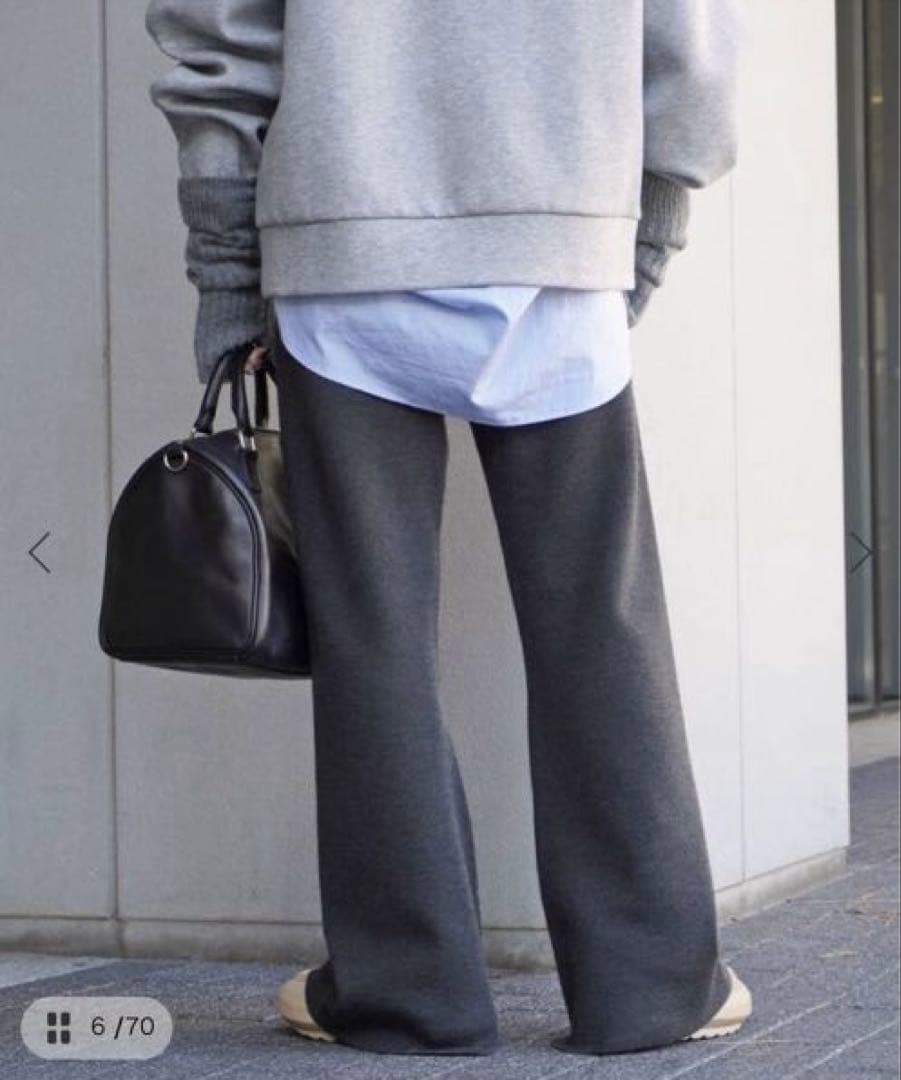 AP STUDIO　エーピーストゥディオ　スムージーニットパンツ　グレー