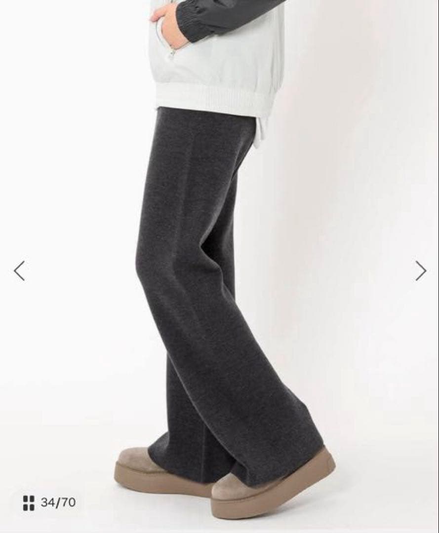 AP STUDIO　エーピーストゥディオ　スムージーニットパンツ　グレー