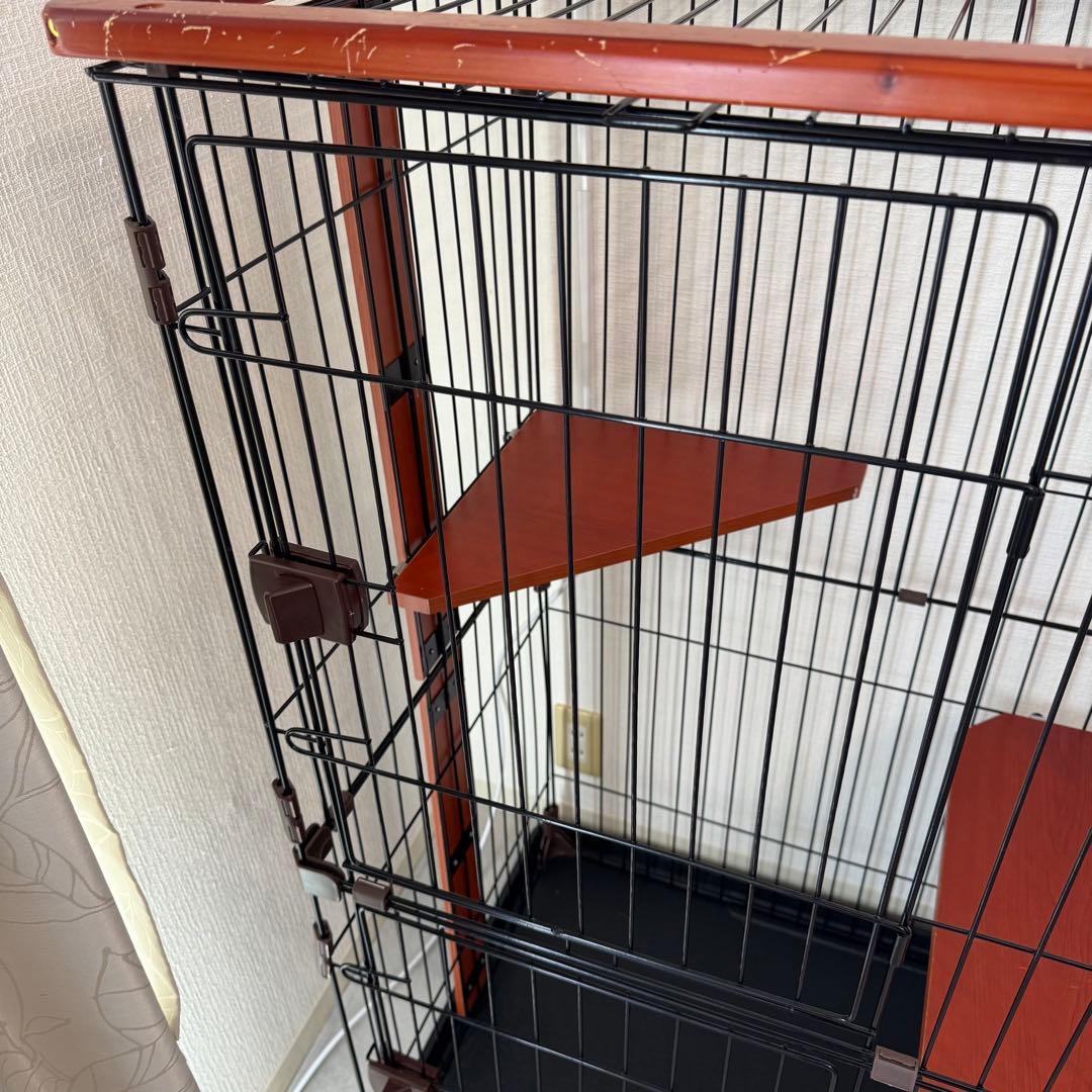 早いもの勝ち　キャットケージ　木製　3段　おしゃれ