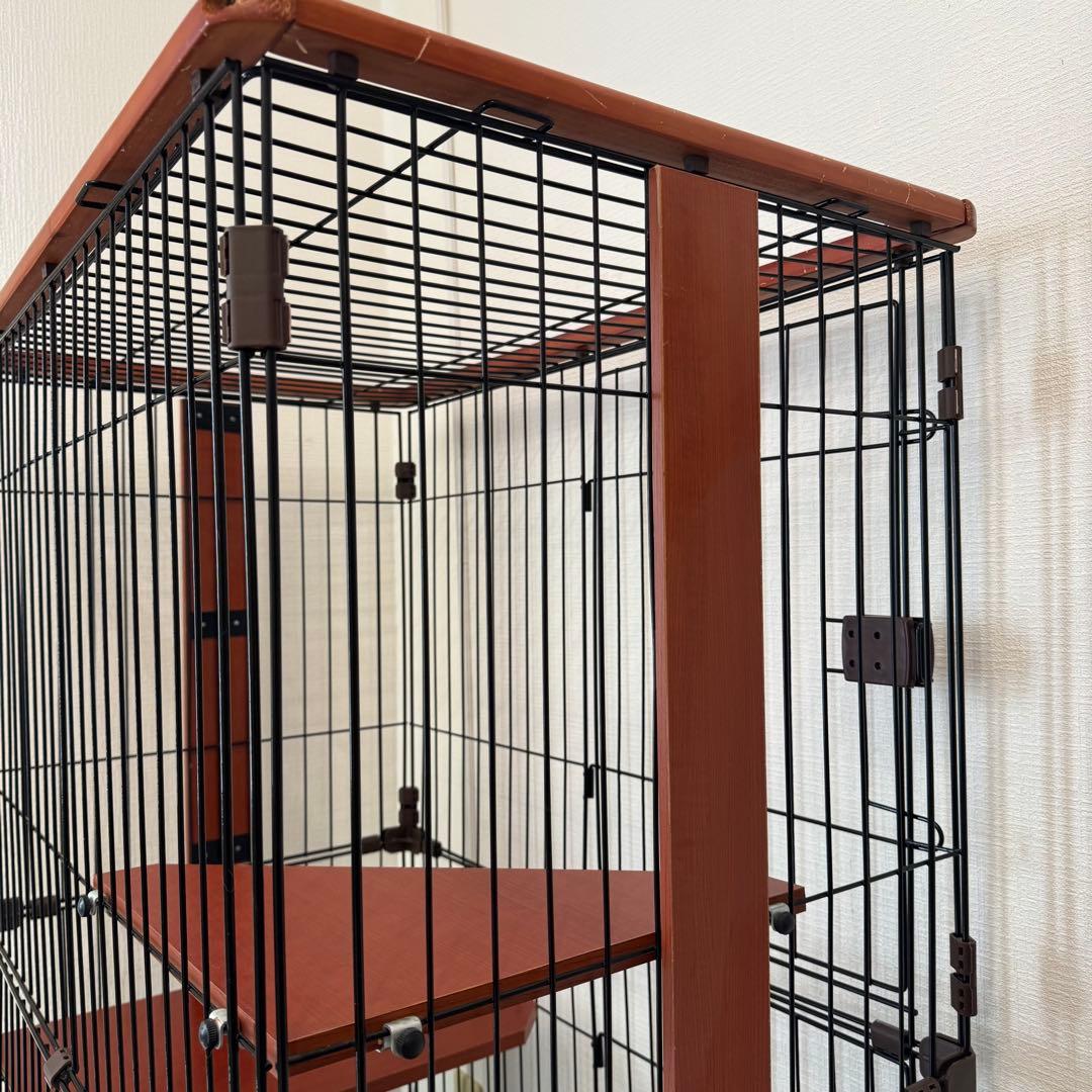 早いもの勝ち　キャットケージ　木製　3段　おしゃれ