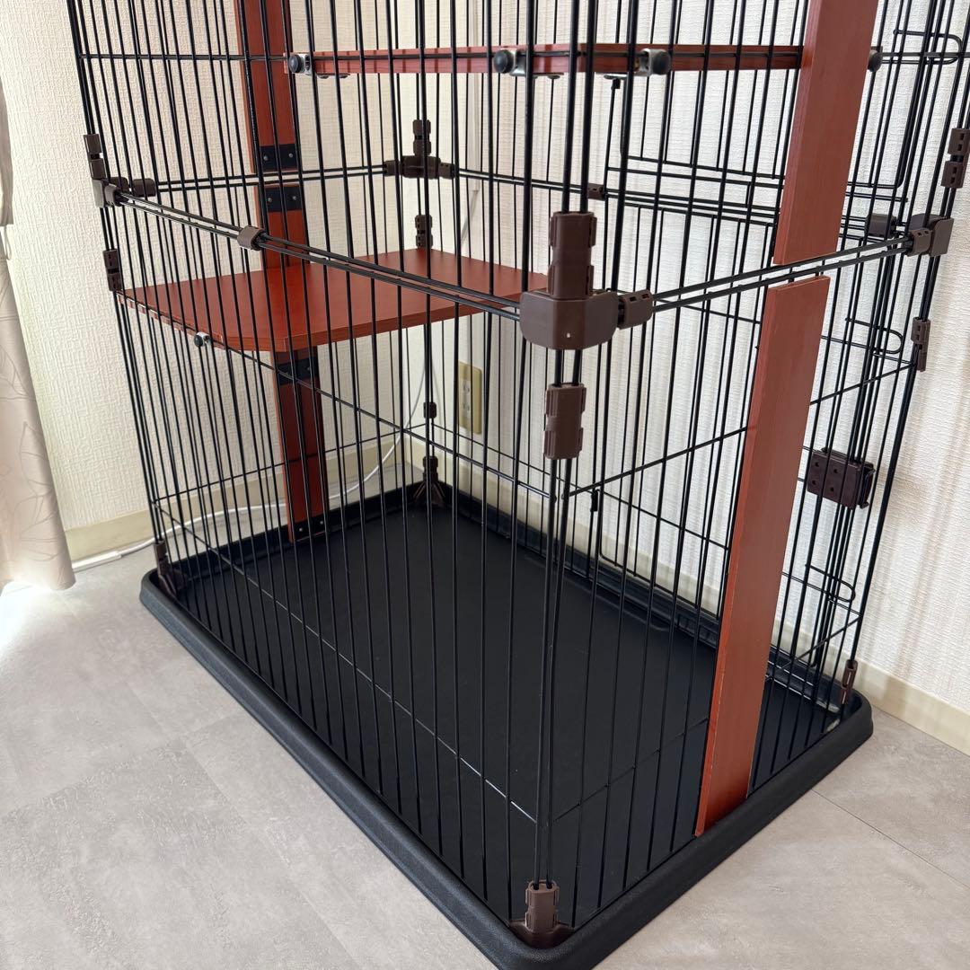 早いもの勝ち　キャットケージ　木製　3段　おしゃれ