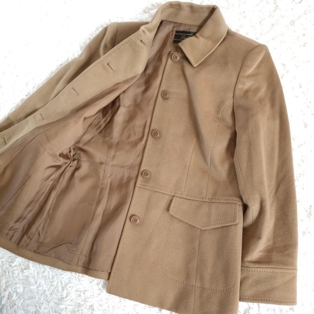 i176　レリアン【9】カシミヤ100%コート/茶系/日本製