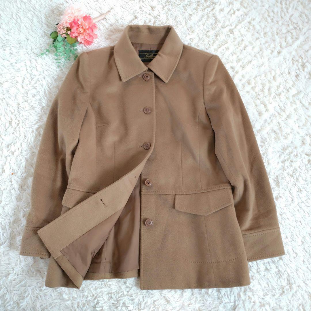 i176　レリアン【9】カシミヤ100%コート/茶系/日本製