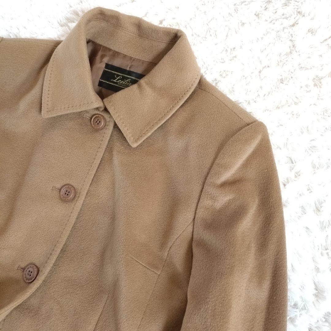 i176　レリアン【9】カシミヤ100%コート/茶系/日本製