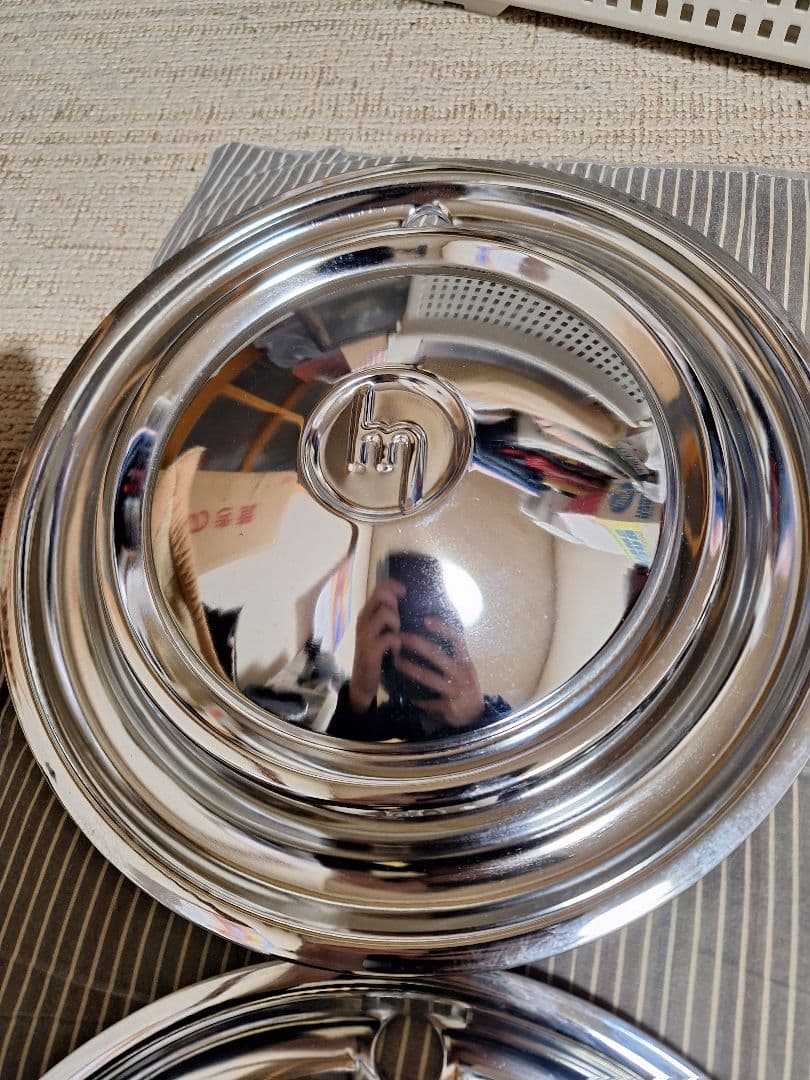 旧車 MAZDA ファミリア800 純正メッキスチールホイールカバー　4枚セット