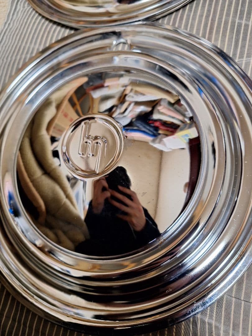 旧車 MAZDA ファミリア800 純正メッキスチールホイールカバー　4枚セット