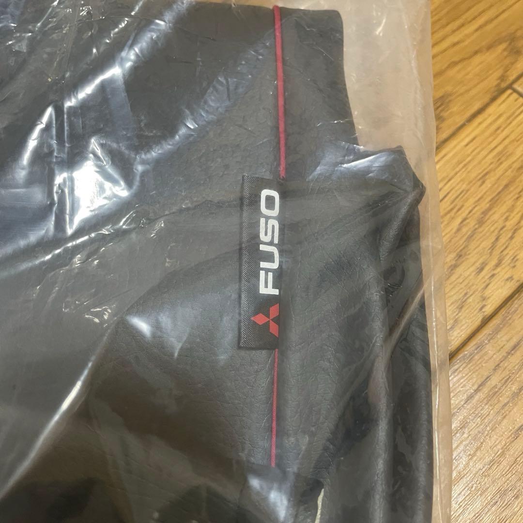 新品,三菱純正,スーパーグレート17用,シートカバー, 革調,左右セット,黒赤