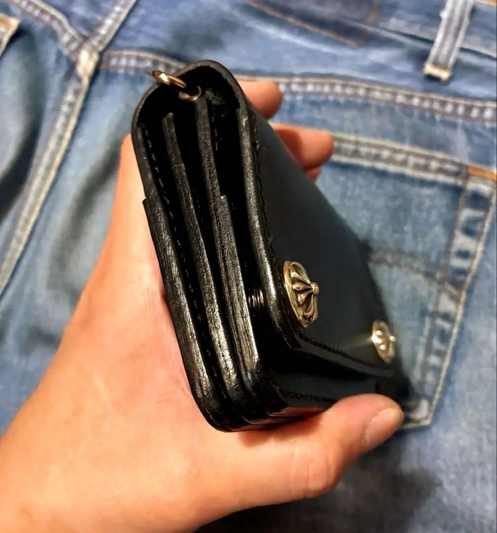 トラッカーウォレットショートサイズ　シルバー925クロスボールコンチョカスタム