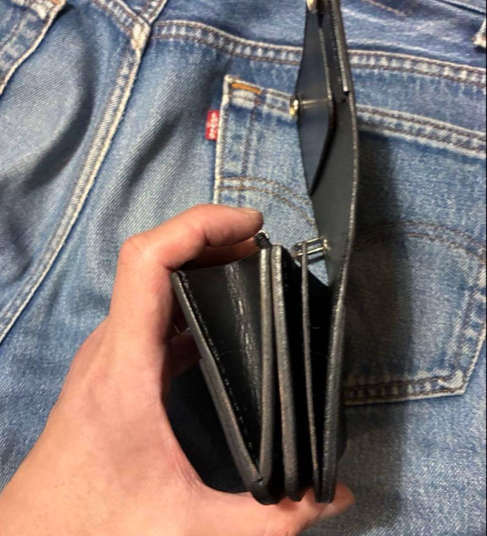 トラッカーウォレットショートサイズ　シルバー925クロスボールコンチョカスタム