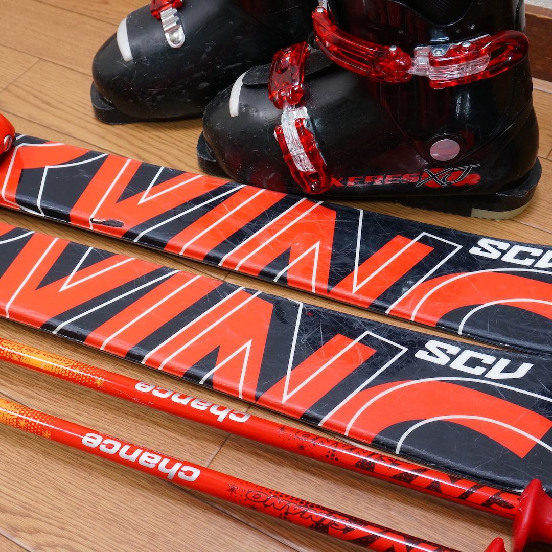 メンテ済 128cm 靴23cm CARVING スキーセット