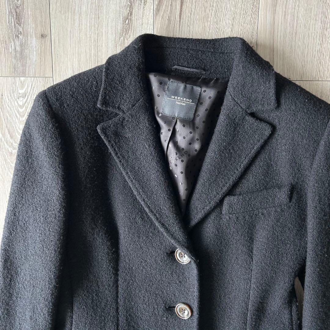 【美品】 WEEKEND MAX MARA ウールチェスターコート 黒 42