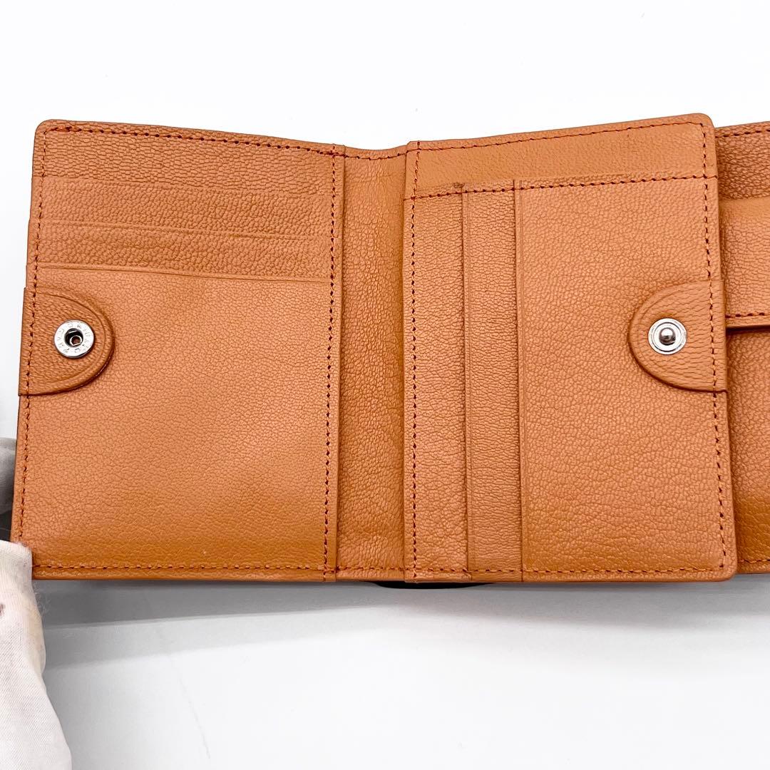 【新品未使用品】PORTER ダブル　二つ折り財布　レザー　ブラック×オレンジ