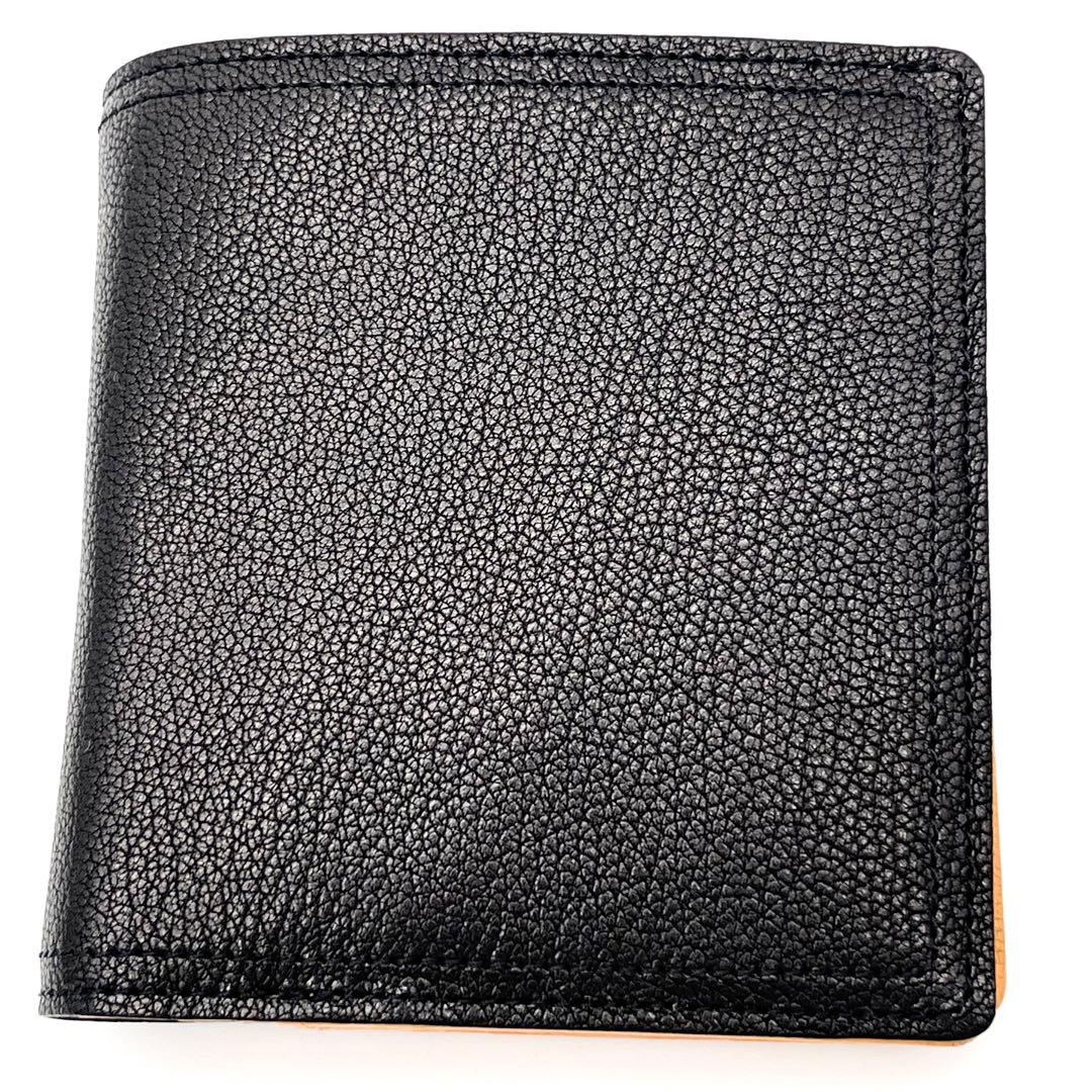 【新品未使用品】PORTER ダブル　二つ折り財布　レザー　ブラック×オレンジ