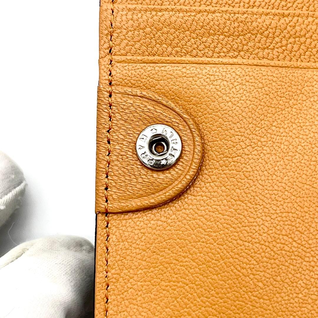 【新品未使用品】PORTER ダブル　二つ折り財布　レザー　ブラック×オレンジ