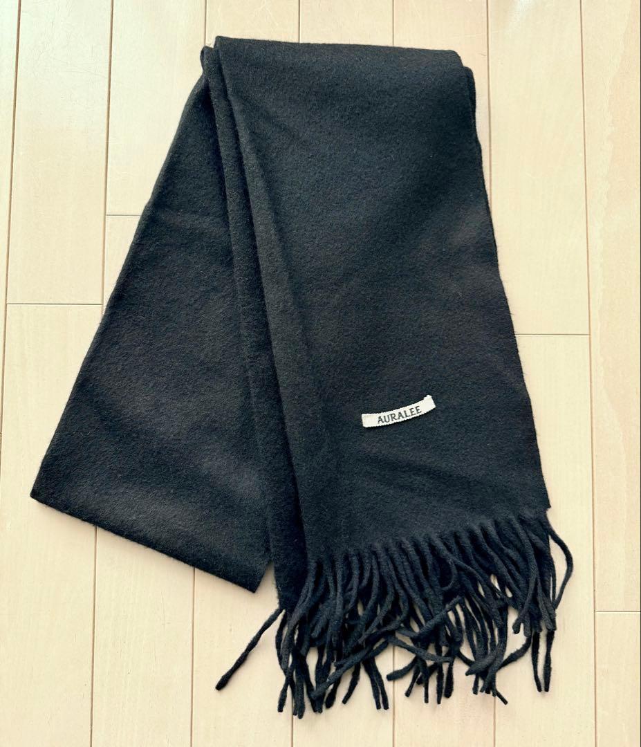 AURALEE カシミヤ マフラー ブラック