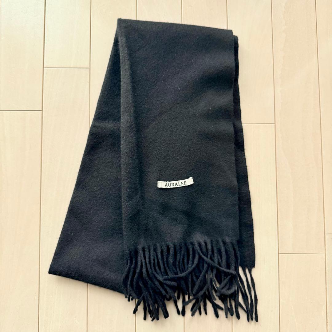 AURALEE カシミヤ マフラー ブラック