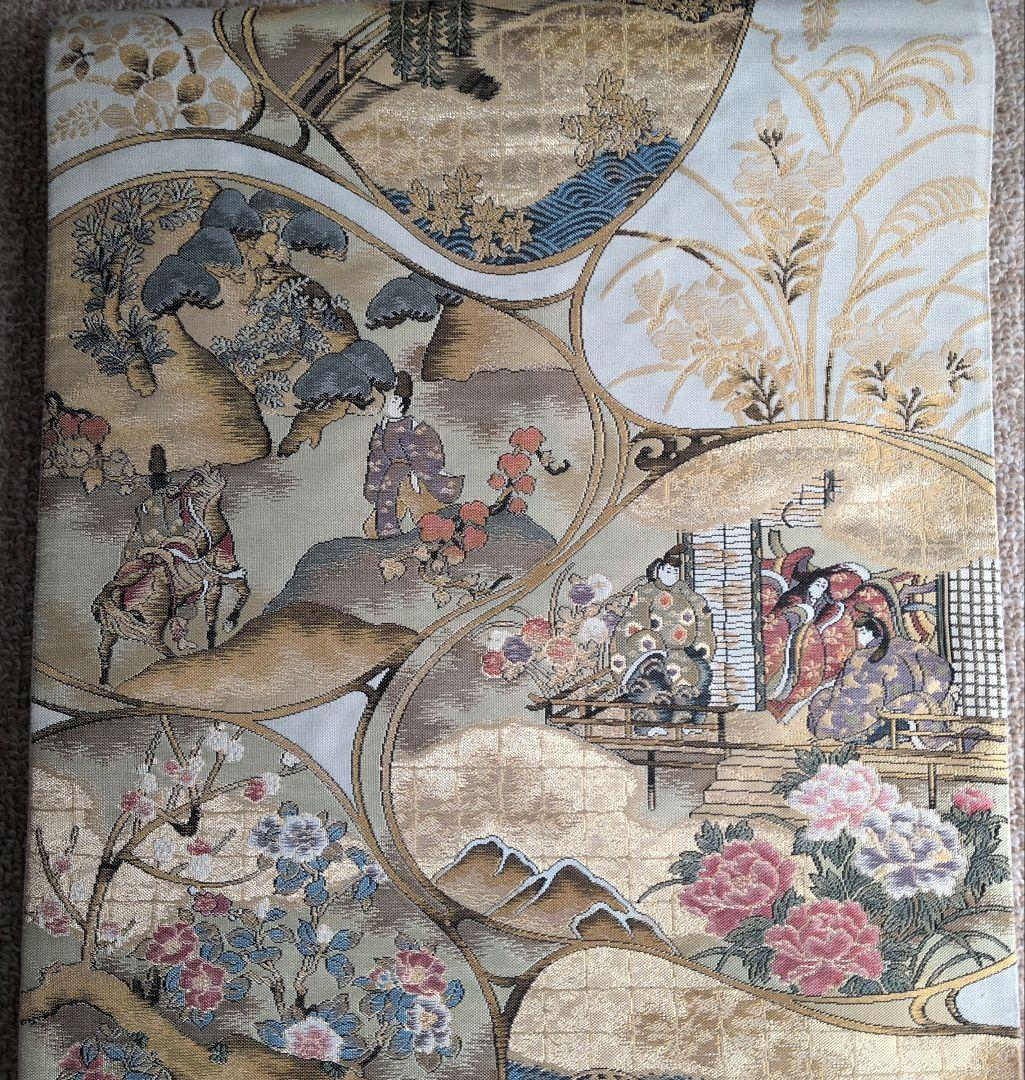 袋帯 正絹 「平安絵巻」