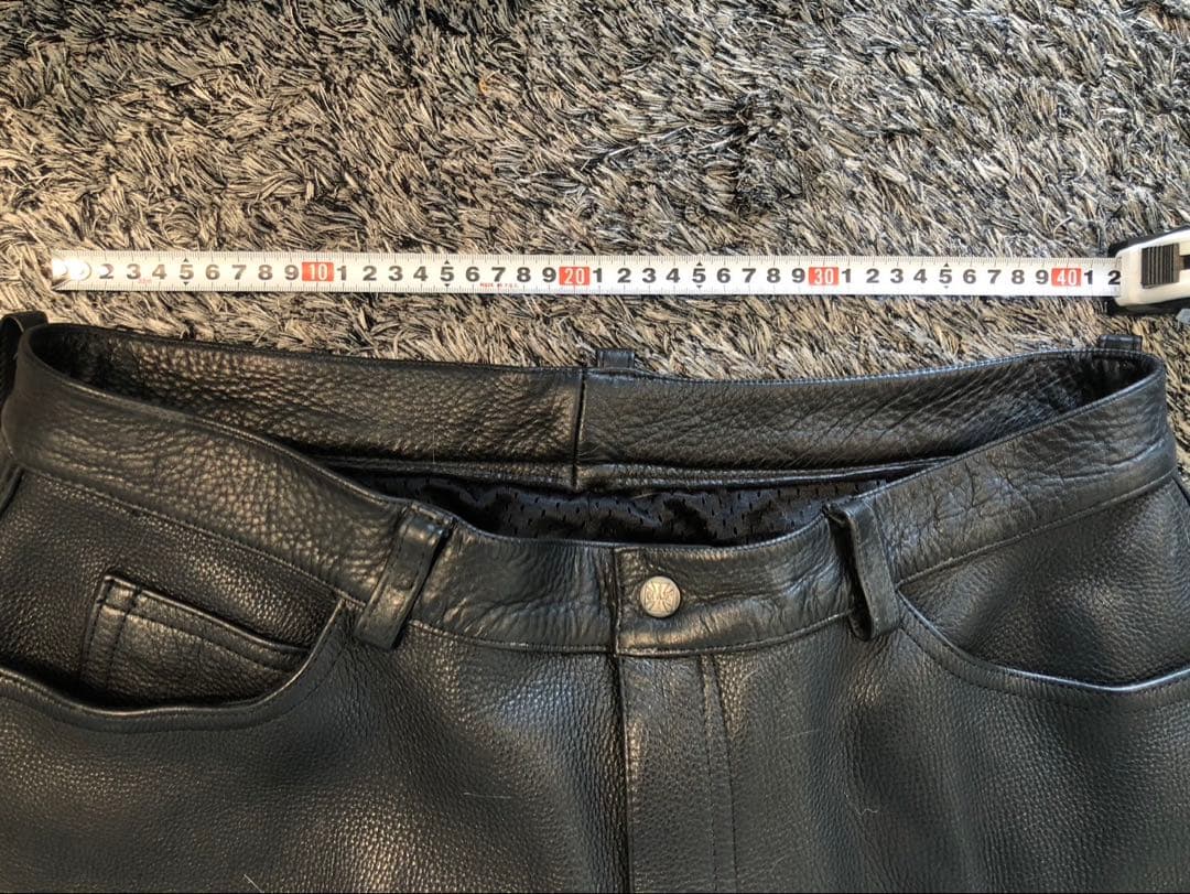 サイズ40 XL OUTLAW 牛革　レザー　ブラック　パンツ　バイク