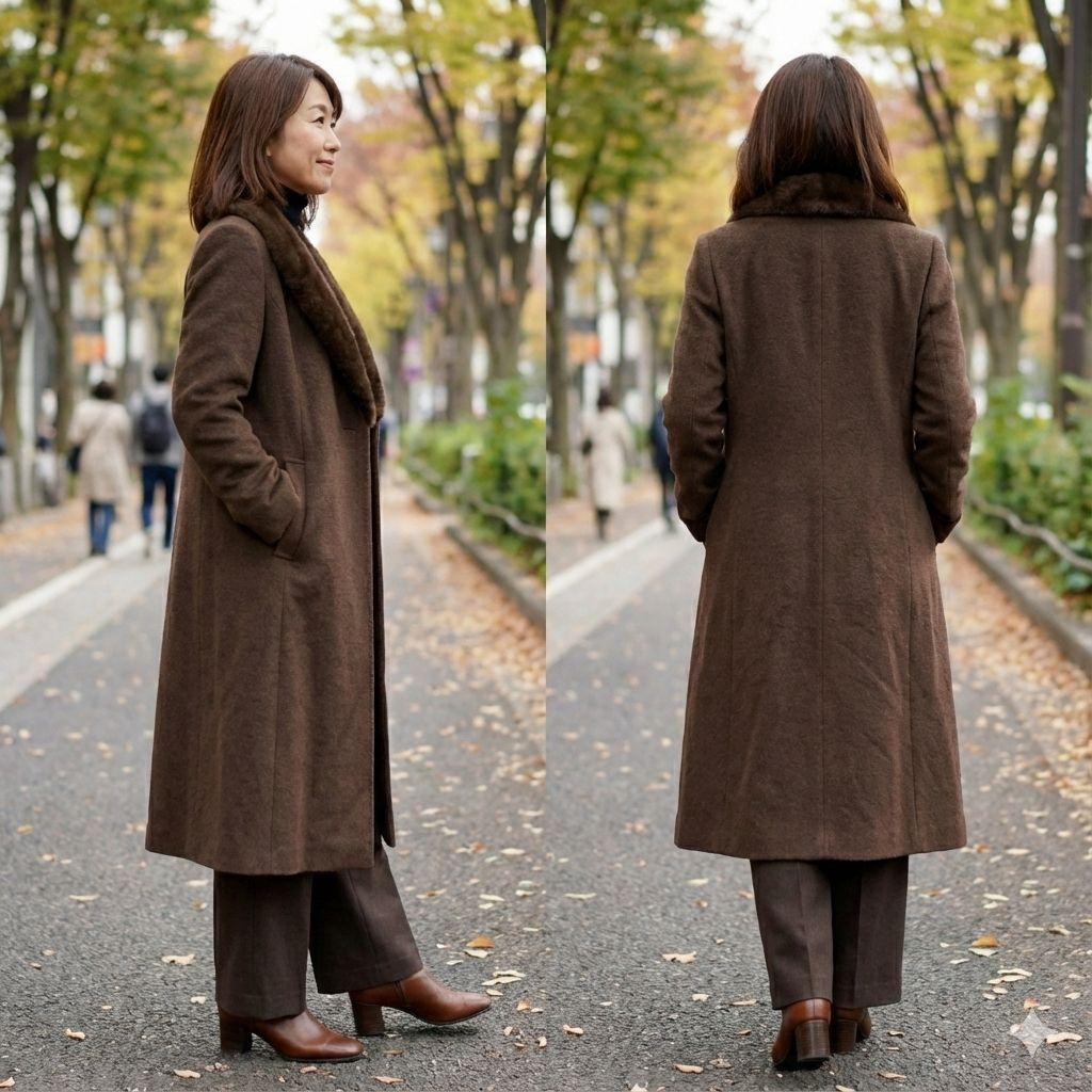 極美品　レリアン　ロロピアーナ　カシミヤ100%　ショールカラー　ロングコート