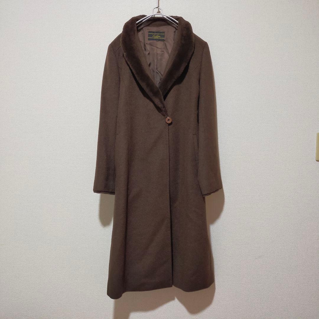 極美品　レリアン　ロロピアーナ　カシミヤ100%　ショールカラー　ロングコート