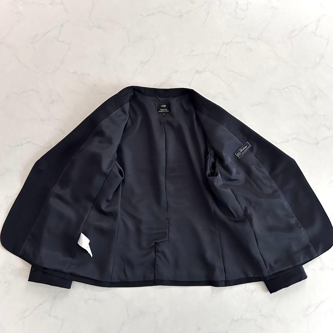 美品 23区 テーラードジャケット 大きいサイズ 50 濃紺 ネイビー 1B