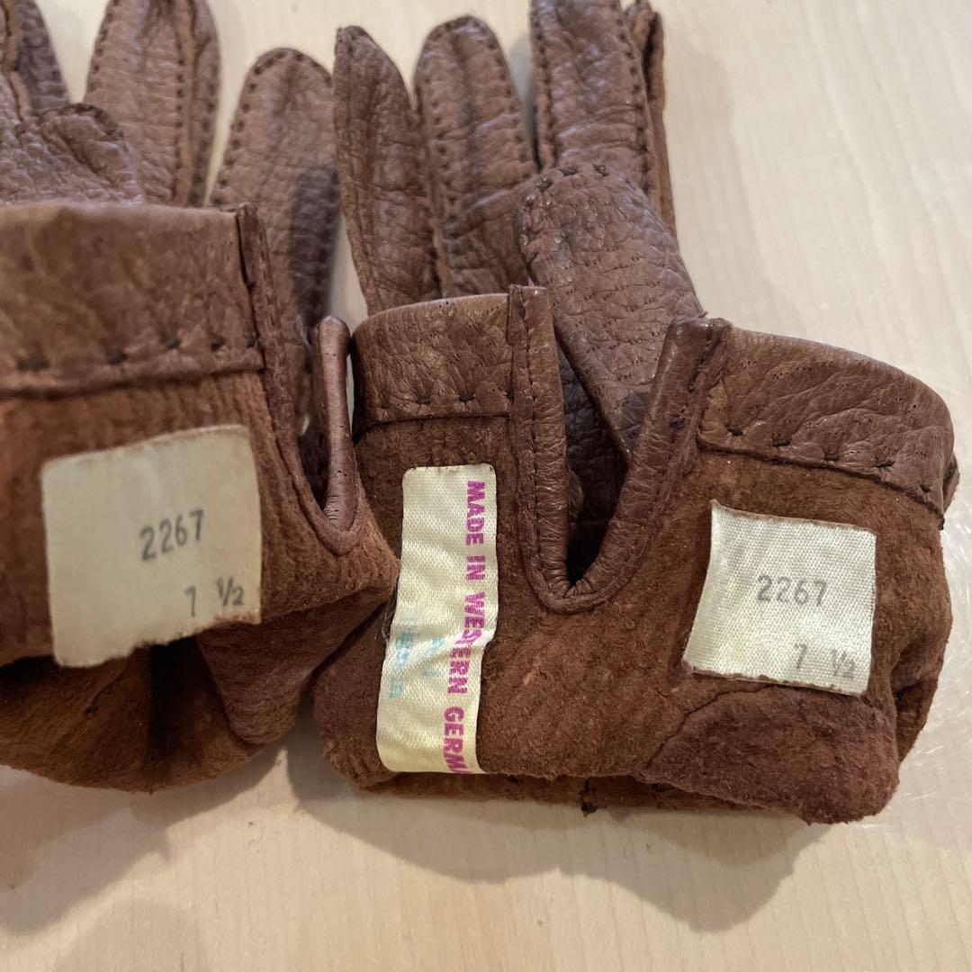 SALEヴィンテージ手袋　西ドイツ製　ペッカリー　ピッグスキン　手袋　グローブ