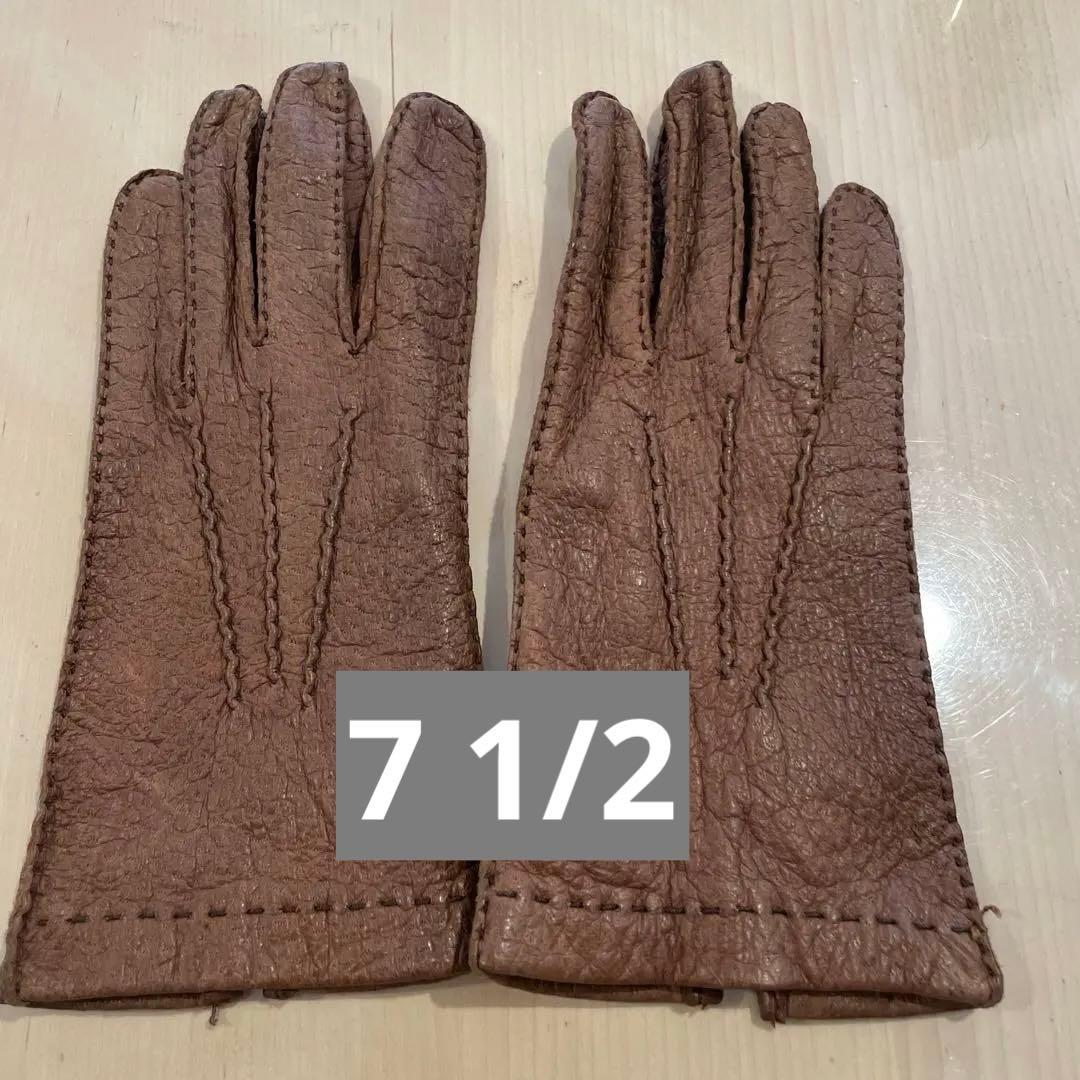SALEヴィンテージ手袋　西ドイツ製　ペッカリー　ピッグスキン　手袋　グローブ